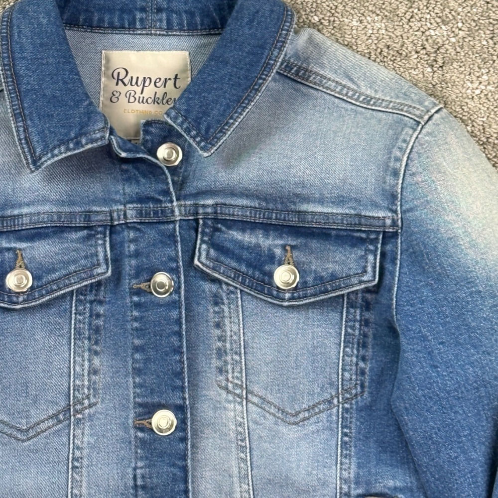 Rupert & Buckley Womens US 6 UK 10 Stretch Denim Jacket Blue Jean Trucker